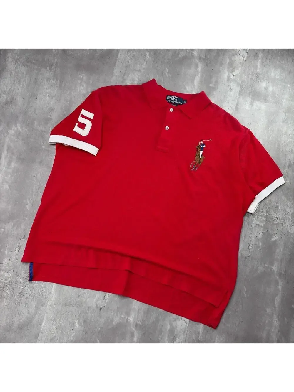 Vintage Red Polo Ralph Lauren Big Pony Polo Shirt